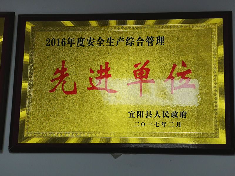 2016年(nián)度安全生(shēng)産綜合管理(lǐ)先進單位